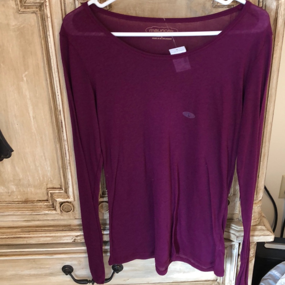 Sheer purple top